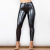 Shiny Black High Waist Leather Pants Lift & Support