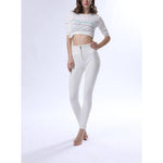 Knitted High Rise White Pants Lift & Support