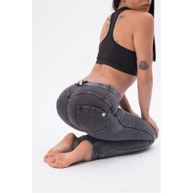 Mid Waist Grey Denim Lifts & Supports