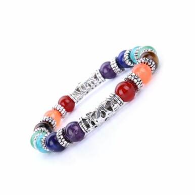 7 Chakra Healing Crystals Stone Men Women Bracelet