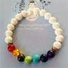 7 Chakra Weave White Lava Beads Bracelet Men Women