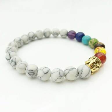 7 Chakra White Beads Women Bracelets