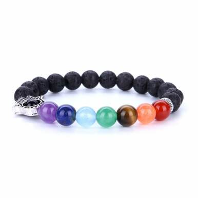 7 Chakra Lava Natural Stone Bracelets For Women