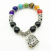 7 Chakra Multi color Stone Brown Women  Bracelet