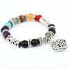 7 Chakra Beads Heart Charm Bracelet For women