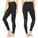 2022 Moto Design Leather-like Varnish Mesh Panels Leggings Hiney Trainer™