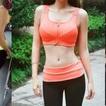 Women Chest Open Zipper Sporting Bra