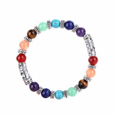 7 Chakra Healing Crystals Stone Men Women Bracelet