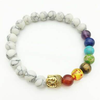 7 Chakra White Beads Women Bracelets