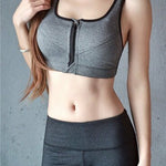 Women Chest Open Zipper Sporting Bra