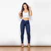 New Dark Blue Mid Waist Cotton Leggings Lift & Support