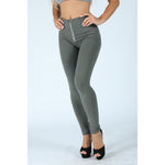 Knitted High Waist Olive Pants Lift & Support