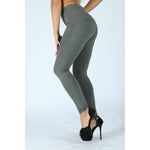 Knitted High Waist Olive Pants Lift & Support
