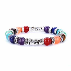 7 Chakra Healing Crystals Stone Men Women Bracelet