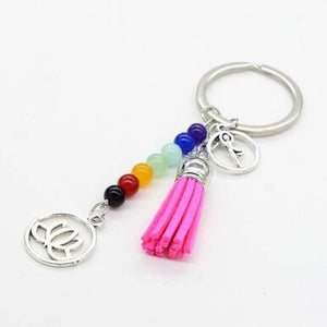 Crystals Stone 7 Chakra Key Chain Ring Pendant For Bag