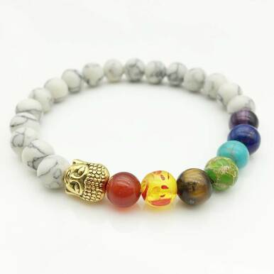 7 Chakra White Beads Women Bracelets