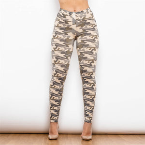 Light Camo Mid Waist Pants Lift & Support