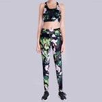 Fashion Workout Set  Printed Crop Top Tracksuit