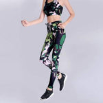 Fashion Workout Set  Printed Crop Top Tracksuit