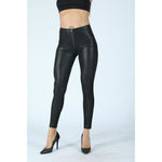 Black-Matte Eco-Leather Pants Lifts & Supports