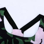 Fashion Workout Set  Printed Crop Top Tracksuit