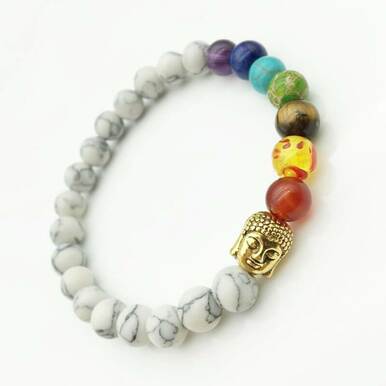 7 Chakra White Beads Women Bracelets