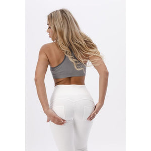 Knitted High Rise White Pants Lift & Support