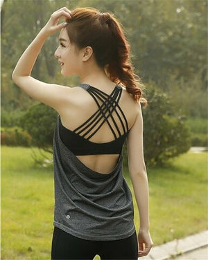 Open Back Sleeveless Yoga Shirt/Bra