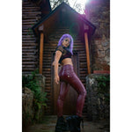 Red Color Eco-Leather Pants Lifts & Supports