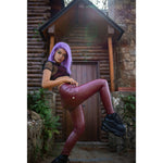 Red Color Eco-Leather Pants Lifts & Supports