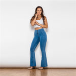 Light Blue High Waisted Flare Denim Lift & Support