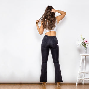 Black High Waisted Flare Denim Lift & Support