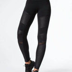 2022 Moto Design Leather-like Varnish Mesh Panels Leggings Hiney Trainer™