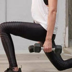 2022 Moto Design Leather-like Varnish Mesh Panels Leggings Hiney Trainer™
