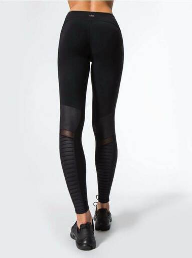 2022 Moto Design Leather-like Varnish Mesh Panels Leggings Hiney Trainer™