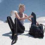2022 Moto Design Leather-like Varnish Mesh Panels Leggings Hiney Trainer™